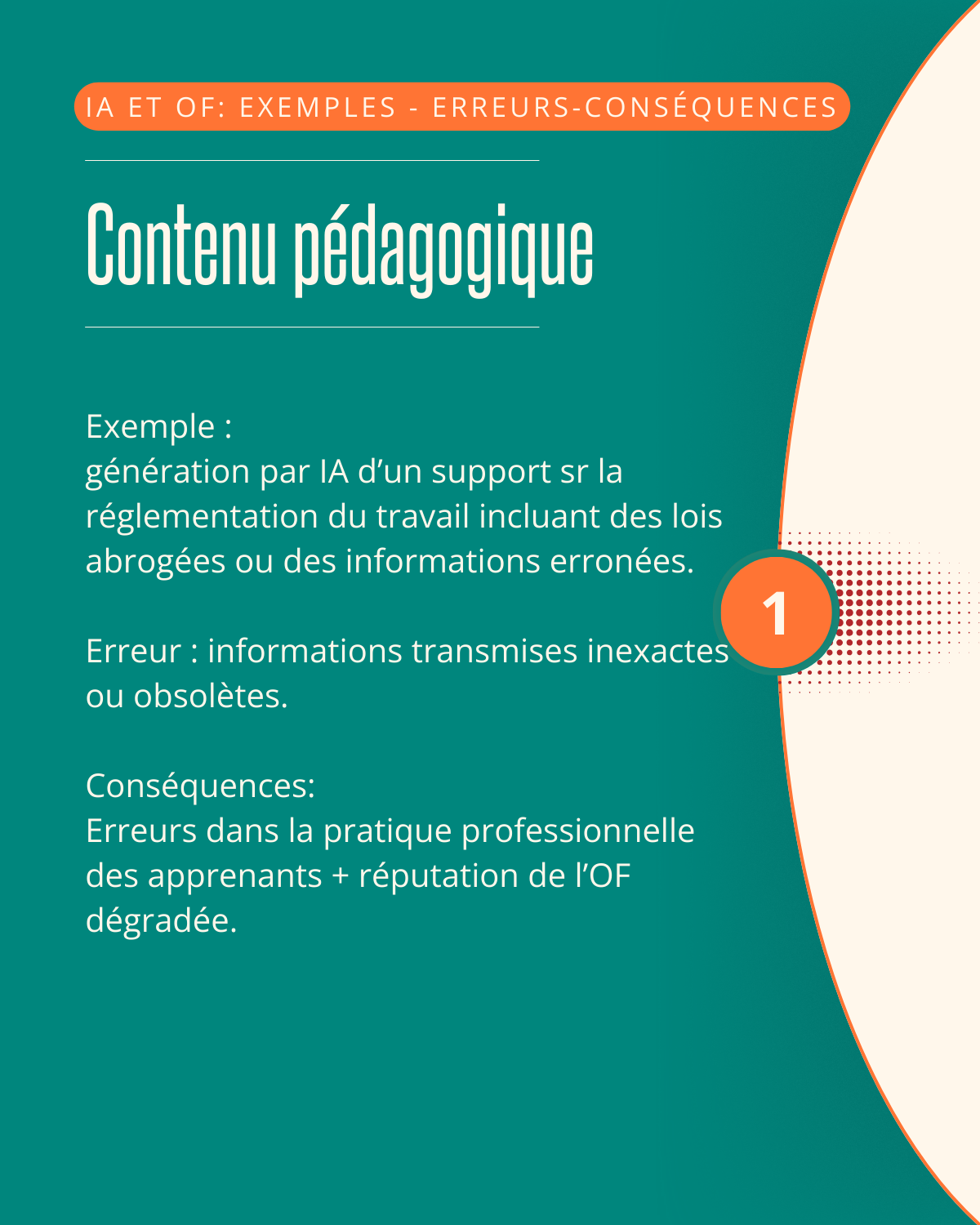 IA et OF:  exemples d’usages, d’erreurs possibles et conséquences 